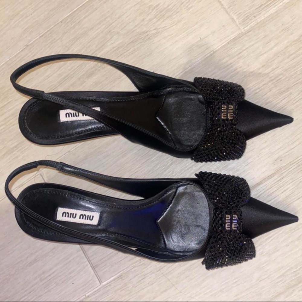 MiuMiu Satin Sling Back